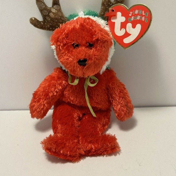 TY Jingle Beanie Baby - 2002 HOLIDAY TEDDY‎ (Red Version) (5.5 inch) - Picture 1 of 8